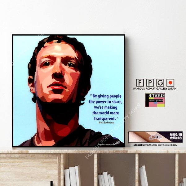 画像1: Mark Zuckerberg -ver.1- / マーク・ザッカーバーグ [ポップアートパネル / Keetatat Sitthiket / Sサイズ / Mサイズ]