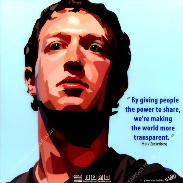 画像2: Mark Zuckerberg -ver.1- / マーク・ザッカーバーグ [ポップアートパネル / Keetatat Sitthiket / Sサイズ / Mサイズ]