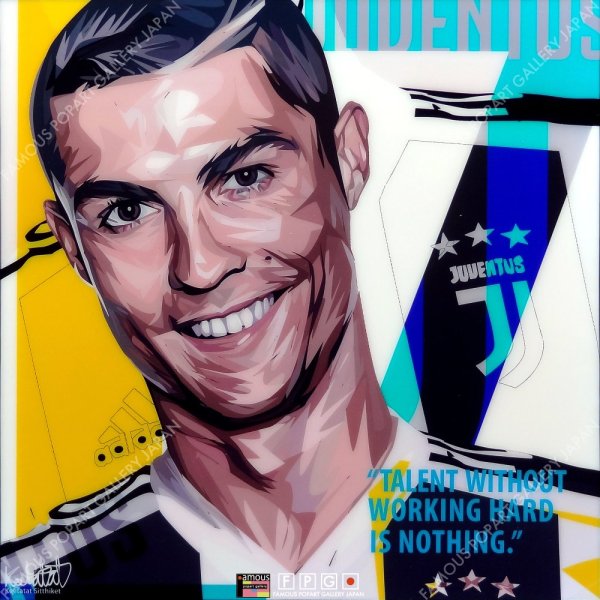画像2: Cristiano Ronaldo / クリスティアーノ・ロナウド / CR7 / ユヴェントス [ポップアートパネル / Keetatat Sitthiket / Sサイズ / Mサイズ]