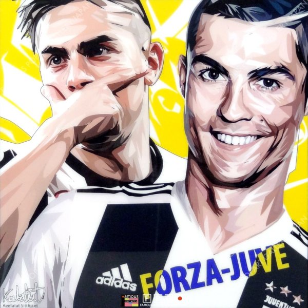 画像2: Paulo Dybala & Cristiano Ronaldo / パウロディバラ & クリスティアーノ・ロナウド / FORZA-JUVE  [ポップアートパネル / Keetatat Sitthiket / Sサイズ / Mサイズ]